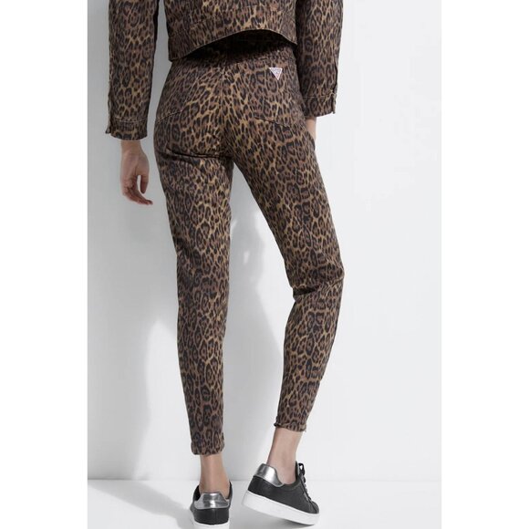 Guess Women’s Originals Leopard Print Button Fly Skinny Jeans High Rise Size 27 - Picture 3 of 12